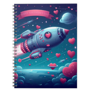 Koele/futuristische ruimteschip Valentijnsdag Notitieboek