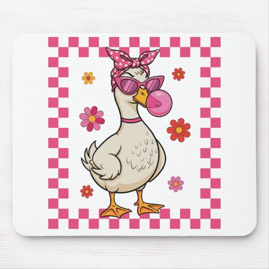 Koele Gans met Bubblegum Muismat (Voorkant)