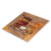 Koele gebrandschilderde koffie decor keramische te tegeltje (Zijkant)