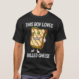 Koele gegrilde kaaskunst voor jongens Kinder sandw T-shirt