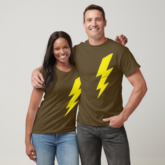 Koele gele bout van bliksemflits ontwerp t-shirt (Unisex)