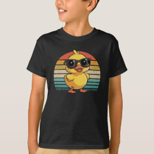 Koele gele rubberen eend in zonnebril Retro Grappi T-shirt