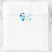 Koele gezichten (drie) vrienden, minimalistisch on ronde sticker