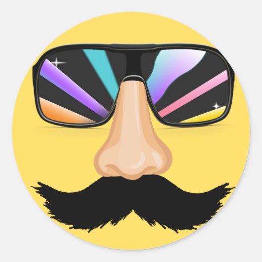 Koele gezichtskleur ronde sticker (Voorkant)