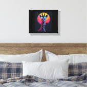 Koele Giraffe in een zonnebril onder de lange mouw Canvas Afdruk (Insitu (Slaapkamer))