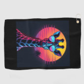 Koele Giraffe in een zonnebril onder de lange mouw Golfhanddoek (Horizontaal)