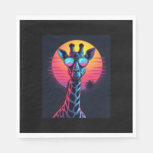 Koele Giraffe in een zonnebril onder de lange mouw Servet