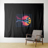 Koele Giraffe in een zonnebril onder de lange mouw Wandkleed (In Situ (horizontaal))