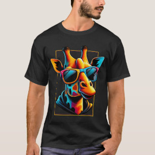 Koele Giraffe met bril T-shirt
