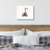 Koele giraffe rijdt op een fiets canvas afdruk (Insitu (Slaapkamer))