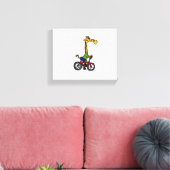 Koele giraffe rijdt op een fiets canvas afdruk (Insitu (Woonkamer))