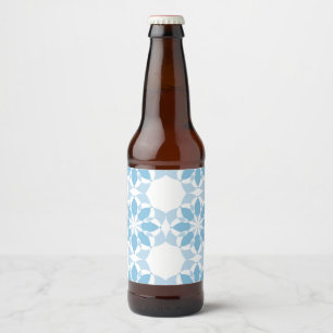 Koele, girale, moderne, trendmatige, unieke bloem bier etiket