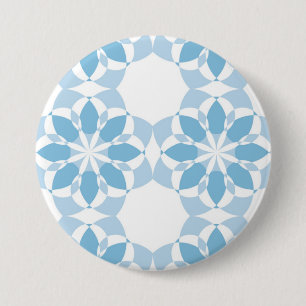 Koele, girale, moderne, trendmatige, unieke bloem  ronde button 7,6 cm