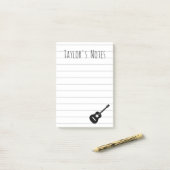 Koele gitaar gepersonaliseerde naam post-it notiti post-it® notes (Op bureau)