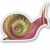 Koele glanzende rode en gouden spiraal fractal sla sticker (Voorkant)