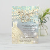 Koele glitter elegante String lichten gouden schit Kaart (Staand voorkant)