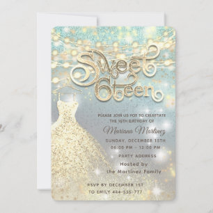 Koele glitter elegante String lichten gouden schit Kaart