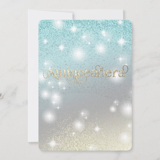 Koele glitter elegante String lichten gouden schit Kaart (Achterkant)