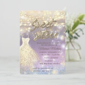 Koele glitter elegante String lichten gouden schit Kaart (Staand voorkant)