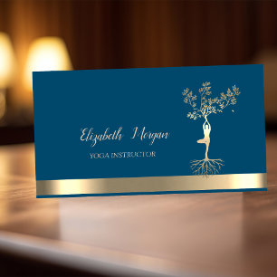 Koele Gouden Boom Vrouwen Silhouet, Yoga-instructe Visitekaartje