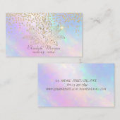 Koele Gouden Diamanten Lotus Kleurrijke Holografis Visitekaartje (Voorkant / Achterkant)