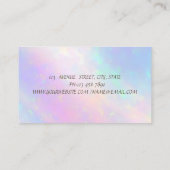 Koele Gouden Diamanten Lotus Kleurrijke Holografis Visitekaartje (Achterkant)