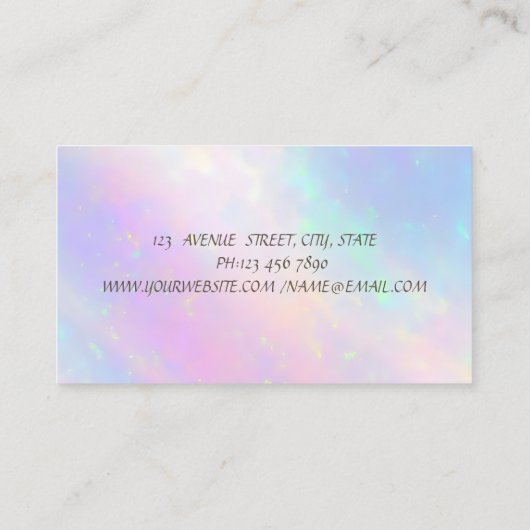 Koele Gouden Diamanten Lotus Kleurrijke Holografis Visitekaartje (Achterkant)