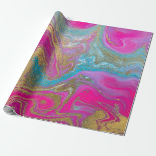 Koele gouden kleurrijke marmer textuur cadeaupapier