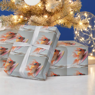 Koele Goudvis die op een Golf surft Cadeaupapier