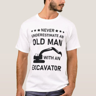 Koele graafmachine bouwvakker t-shirt