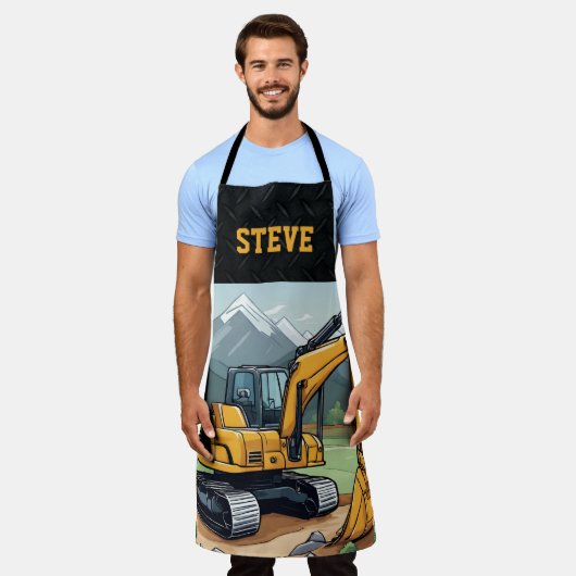 Koele Graafmachine Naam Bouwmateriaal Mannen Schort (Gedragen)