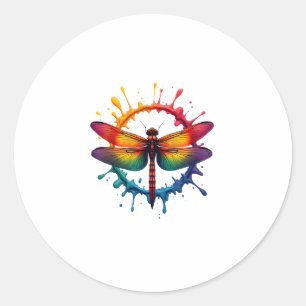 Koele grafische tie-dye zonnebril Libelle Illustra Ronde Sticker
