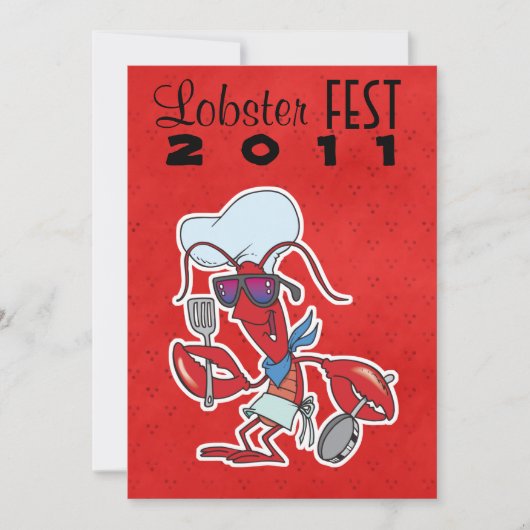 koele grappige chef kreeft feestmaal kaart (Voorkant)