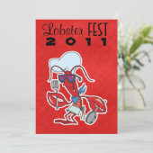 koele grappige chef kreeft feestmaal kaart (Staand voorkant)