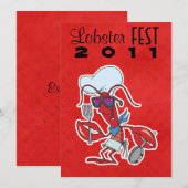 koele grappige chef kreeft feestmaal kaart (Voorkant / Achterkant)