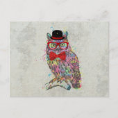 Koele grappige trendy kleurrijke watercoloursuil briefkaart (Voorkant)