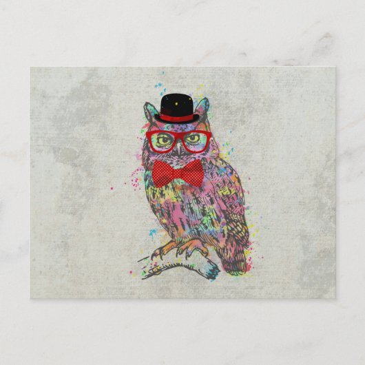 Koele grappige trendy kleurrijke watercoloursuil briefkaart (Voorkant)