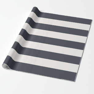 Koele grijze en witte luifel strepen cadeaupapier