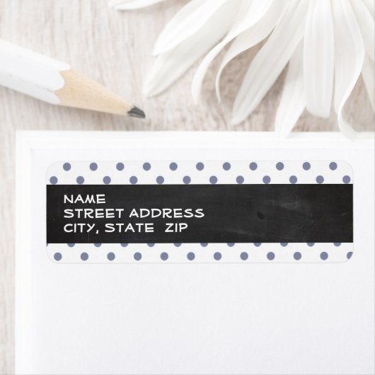 Koele grijze stippen; Retro krijtbord Etiket (Insitu)