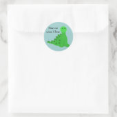 Koele Groene Dinosaurus Ronde Sticker (Tas)