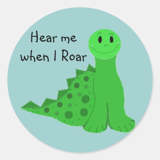 Koele Groene Dinosaurus Ronde Sticker (Voorkant)