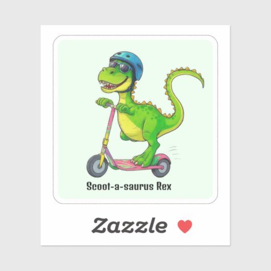 Koele Groene Dinosaurus Sticker (Vel)