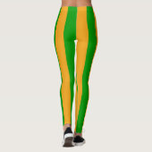 Koele Groene Gele Kerstmisstreep Leggings (Achterkant)