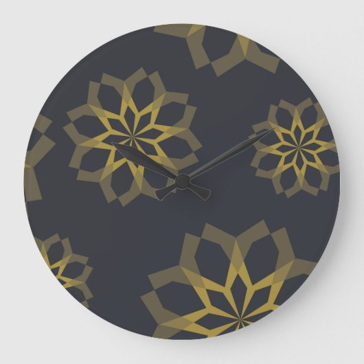 Koele, groene, unieke, moderne trendbloem abstract grote klok (Voorkant)