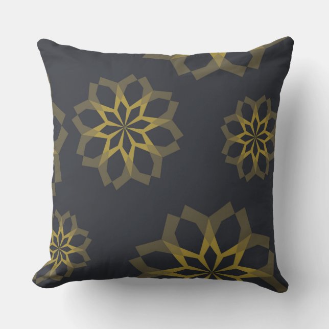 Koele, groene, unieke, moderne trendbloem abstract kussen (Voorkant)