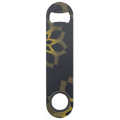 Koele, groene, unieke, moderne trendbloem abstract speed flessenopener (Voorkant)