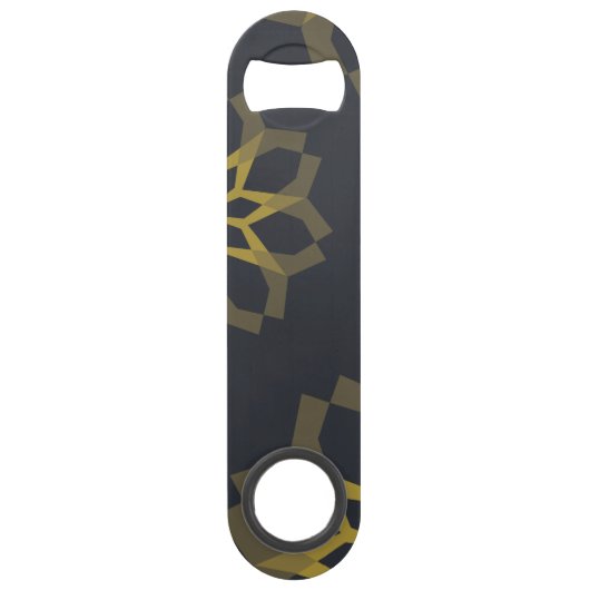 Koele, groene, unieke, moderne trendbloem abstract speed flessenopener (Voorkant)