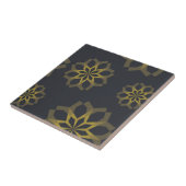 Koele, groene, unieke, moderne trendbloem abstract tegeltje (Zijkant)