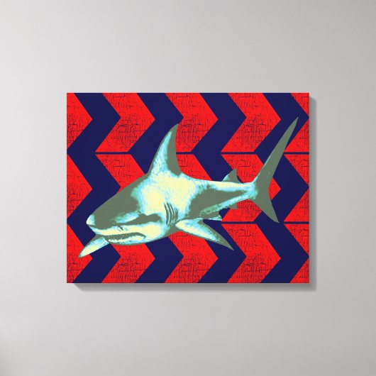 koele haai en rode pijlen canvas afdruk (Voorkant)