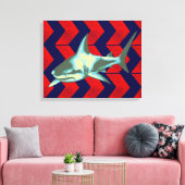 koele haai en rode pijlen canvas afdruk (Insitu (Woonkamer))